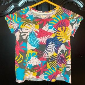 Zara Girls Collection Multicolor Leaf Print Blouse
